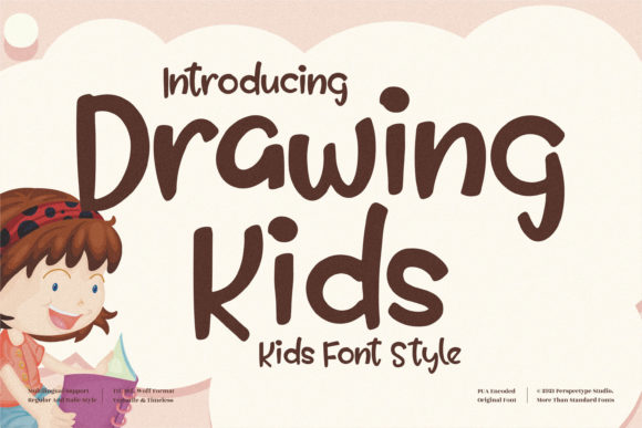 Drawing Kids Font for Editorial Design