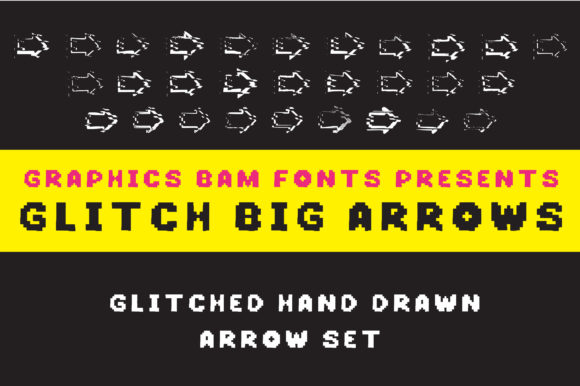 Glitch Big Arrows Font for Handmade Projects